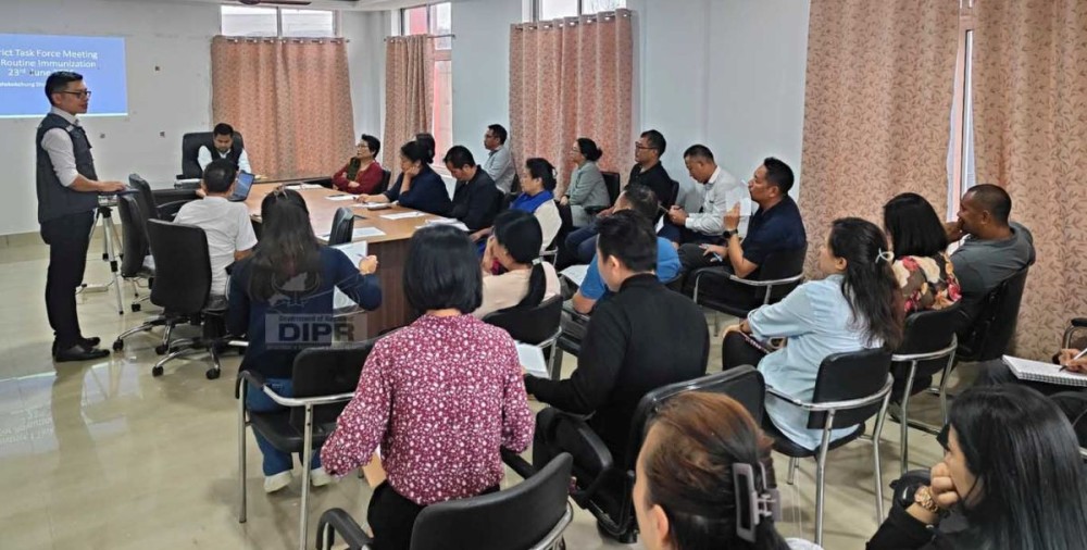 DC Mokokchung, Ajit Kumar Verma chairing the DTFI meeting convened at Mokokchung on June 23. (DIPR Photo)